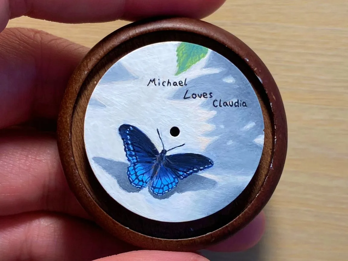 A Butterfly from Their Wedding Announcement, process detail 1