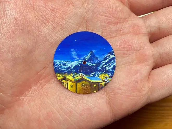 The Matterhorn, Painted from His Favorite Photograph, process detail 1
