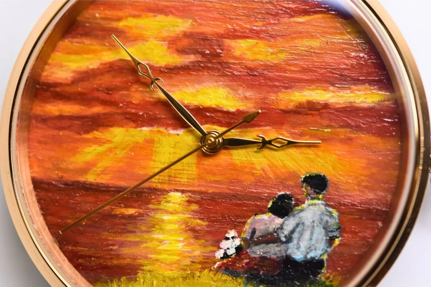 When Autumn Deepens hand-painted watch dial, detail 2