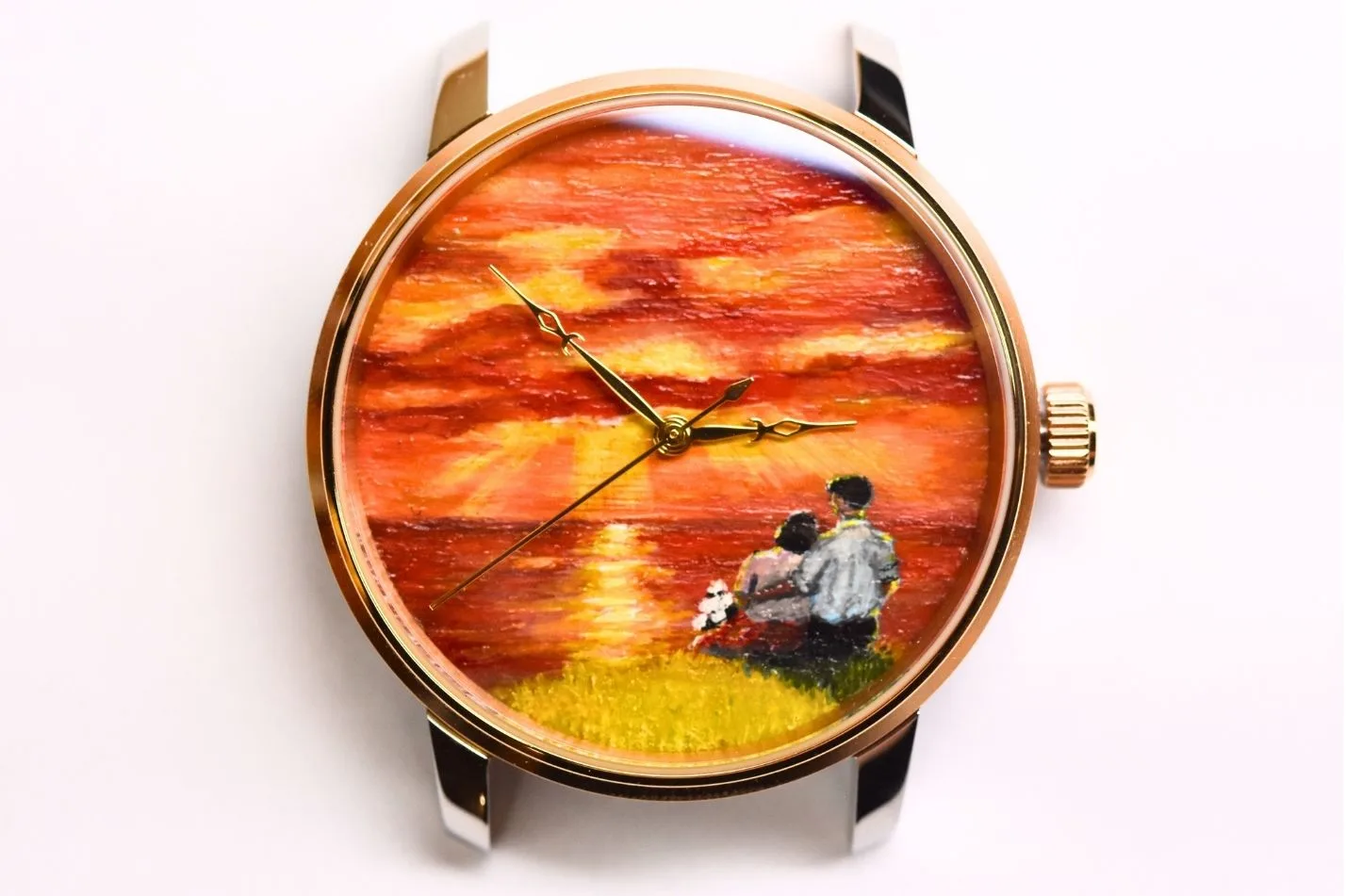 When Autumn Deepens hand-painted watch dial, detail 1