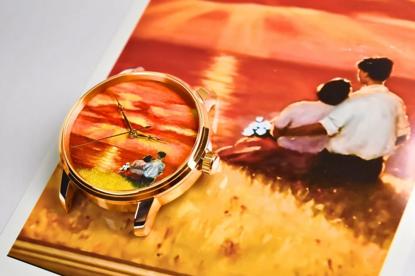 When Autumn Deepens hand-painted watch dial